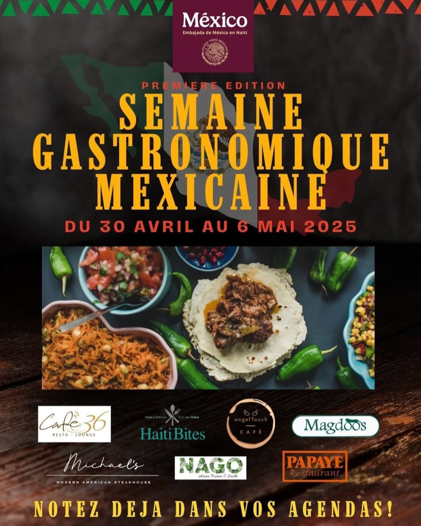 We&rsquo;re proud to announce: Ha&iuml;ti Bites will be part of the Semaine de la Gastronomie Mexicaine en Ha&iuml;ti. 

This May 2nd, we&rsquo;ll celebrate the spirit that unites two lands shaped by fire, memory, and resistance.

Stay close&hellip; 