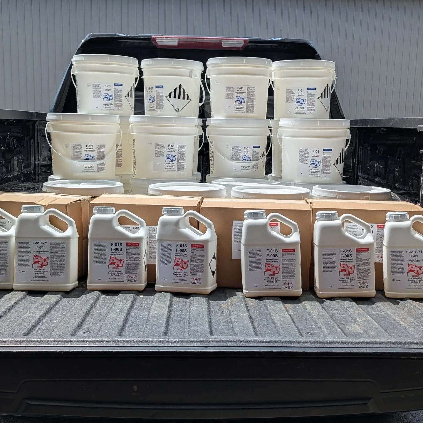 Picked up a new shipment! At Apex Epoxy Coatings, we exclusively use Polymer Nation epoxy. Made in America, by Americans, with 100% American raw materials. We support American-made strength, start to finish. 

Contact us today for a free estimate
ape