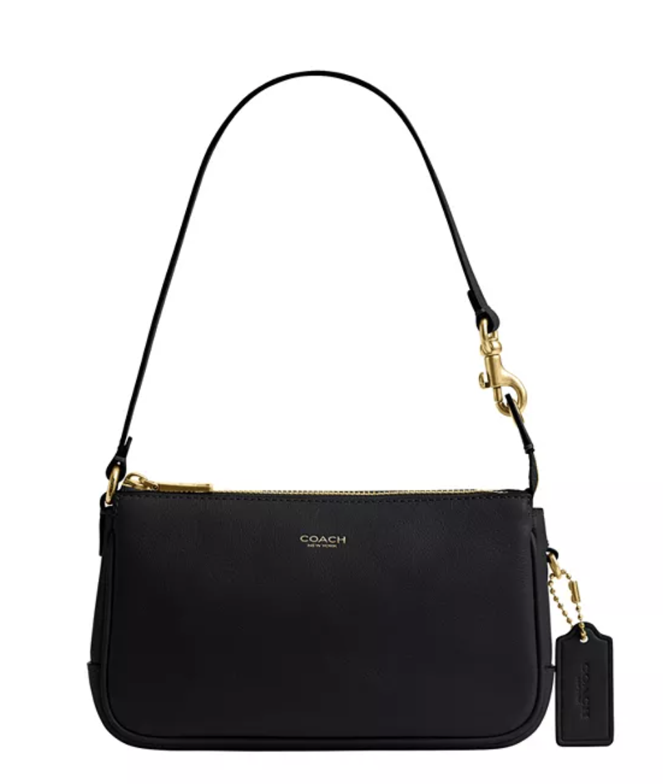 COACH Plaza mini leather shoulder bag with a slim rectangular shape