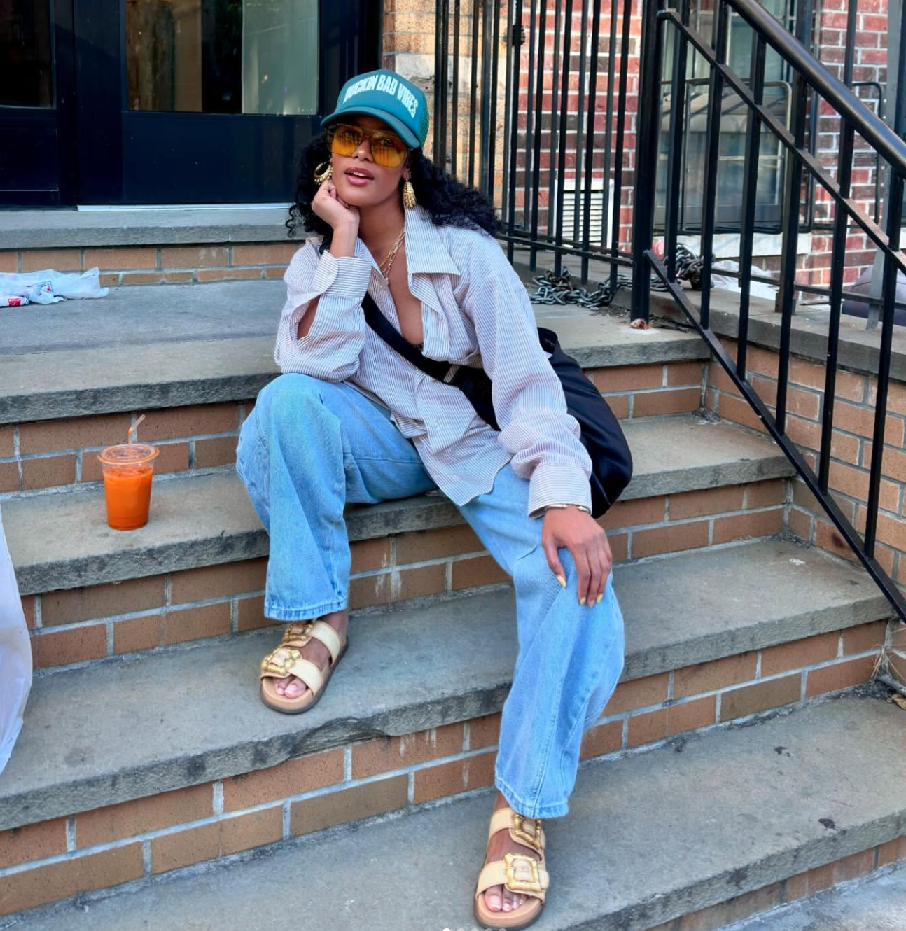 woman wearing jeans