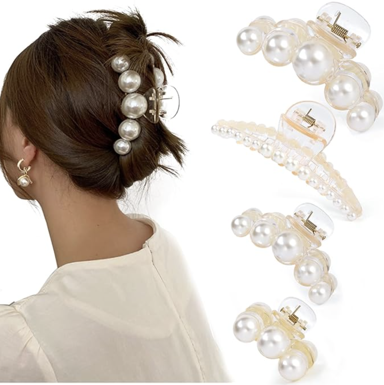Large Pearl Hair Claw Clip
