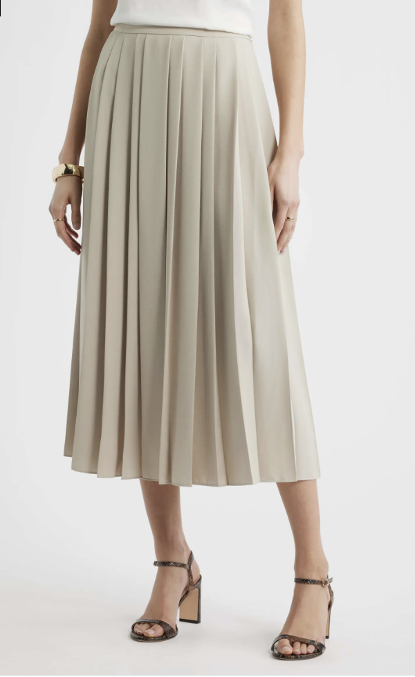 Nordstrom navy pleated midi skirt for a versatile fall capsule