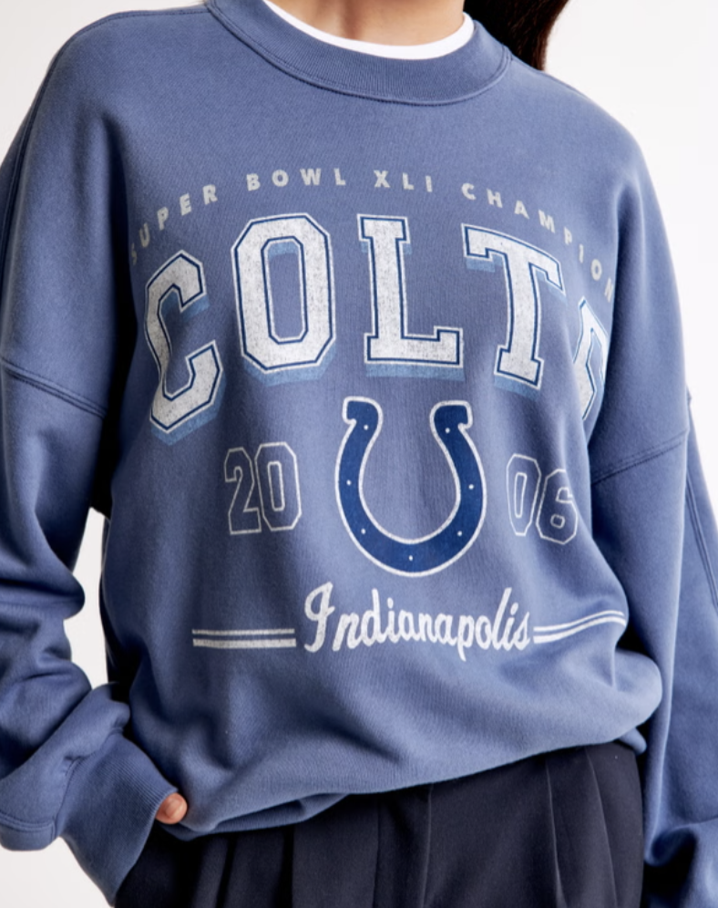 NFL by Abercrombie  Indianapolis Colts Graphic Oversized Sunday Crew $80 $80