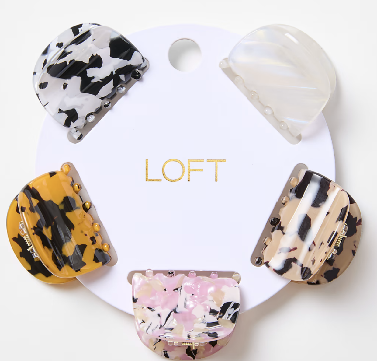 Set of small multicolor claw hair clips from LOFT