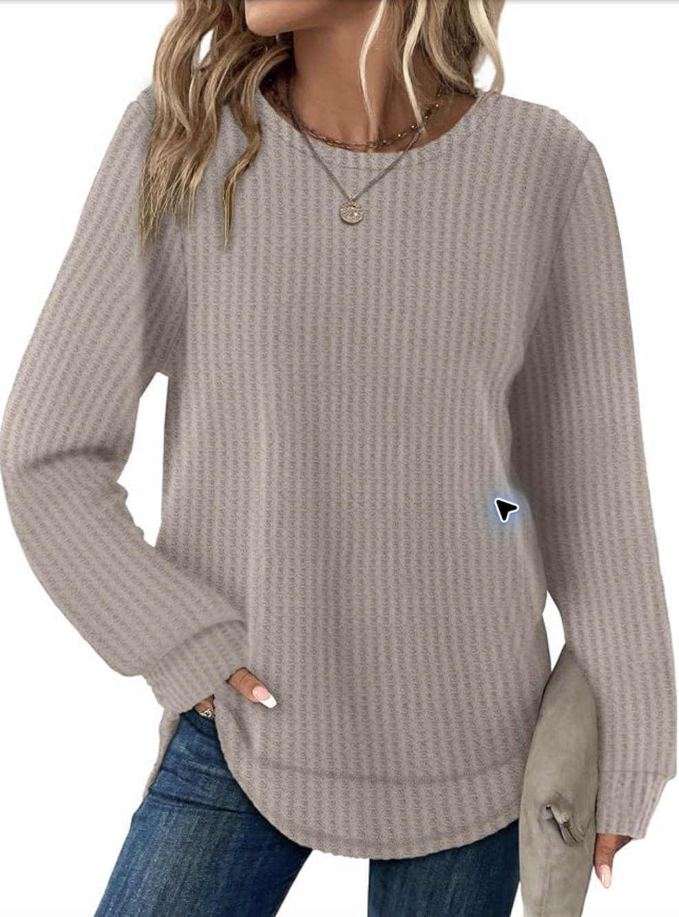 WIHOLL waffle-knit tunic styled for fall, featured in an Autum Love guide