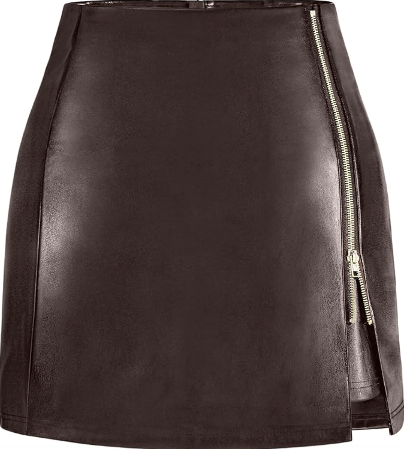 Leather Mini Skirt Stretchy High Waisted