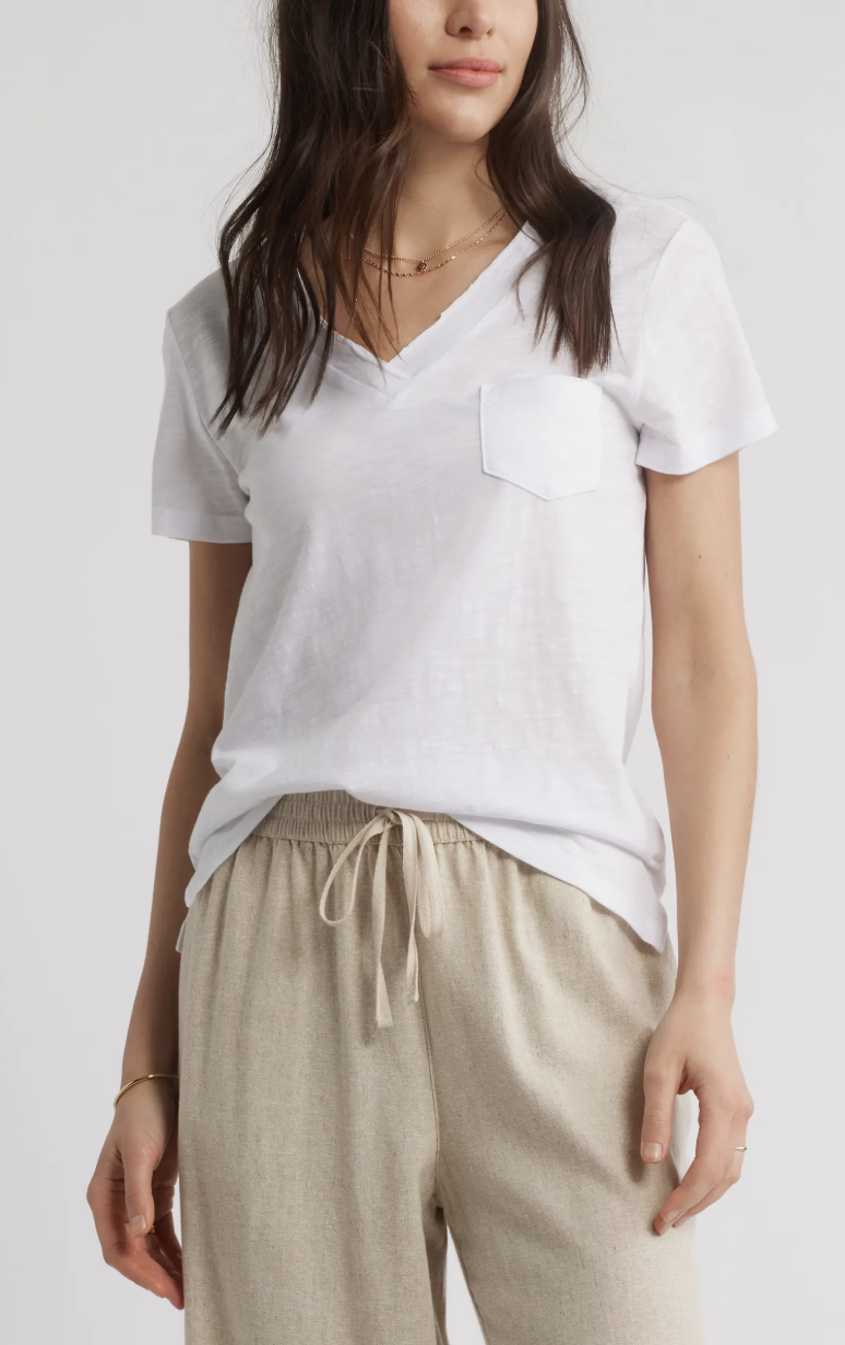 Cotton & Modal V-Neck T-Shirt Caslon® $24.00Current Price $24.00