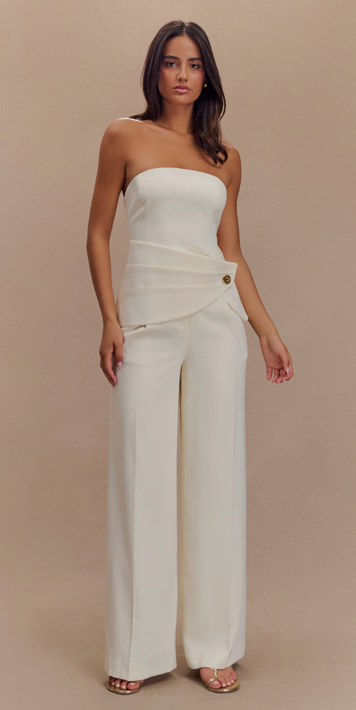 Strapless Suiting Top