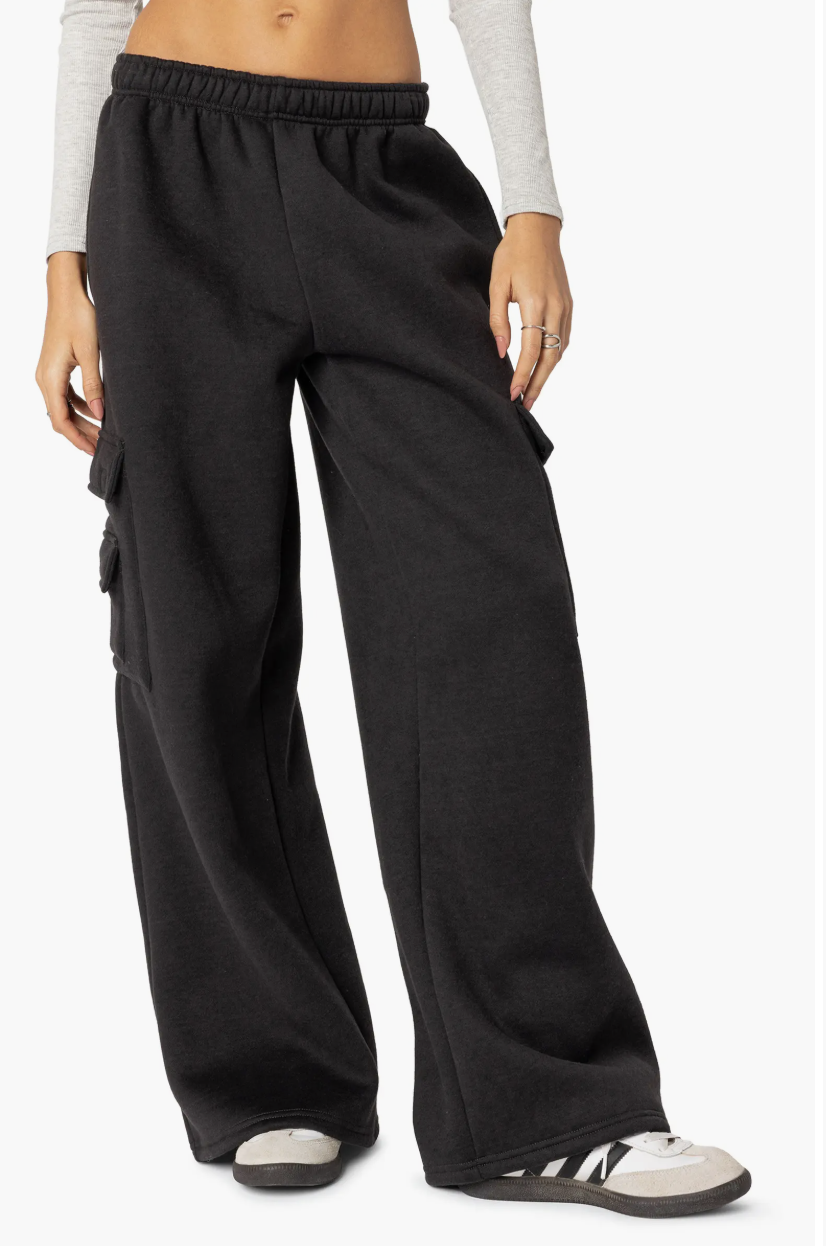 Wide Leg Cotton Cargo Sweatpants EDIKTED $76.80Current Price $76.80