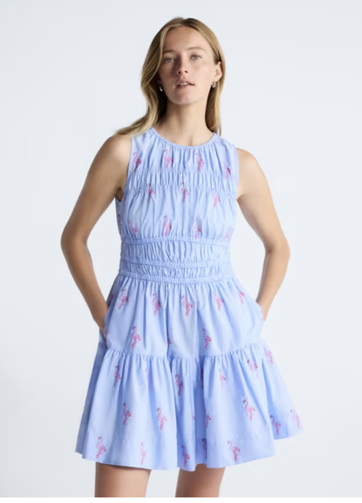 Free Assembly strapless cotton poplin midi dress