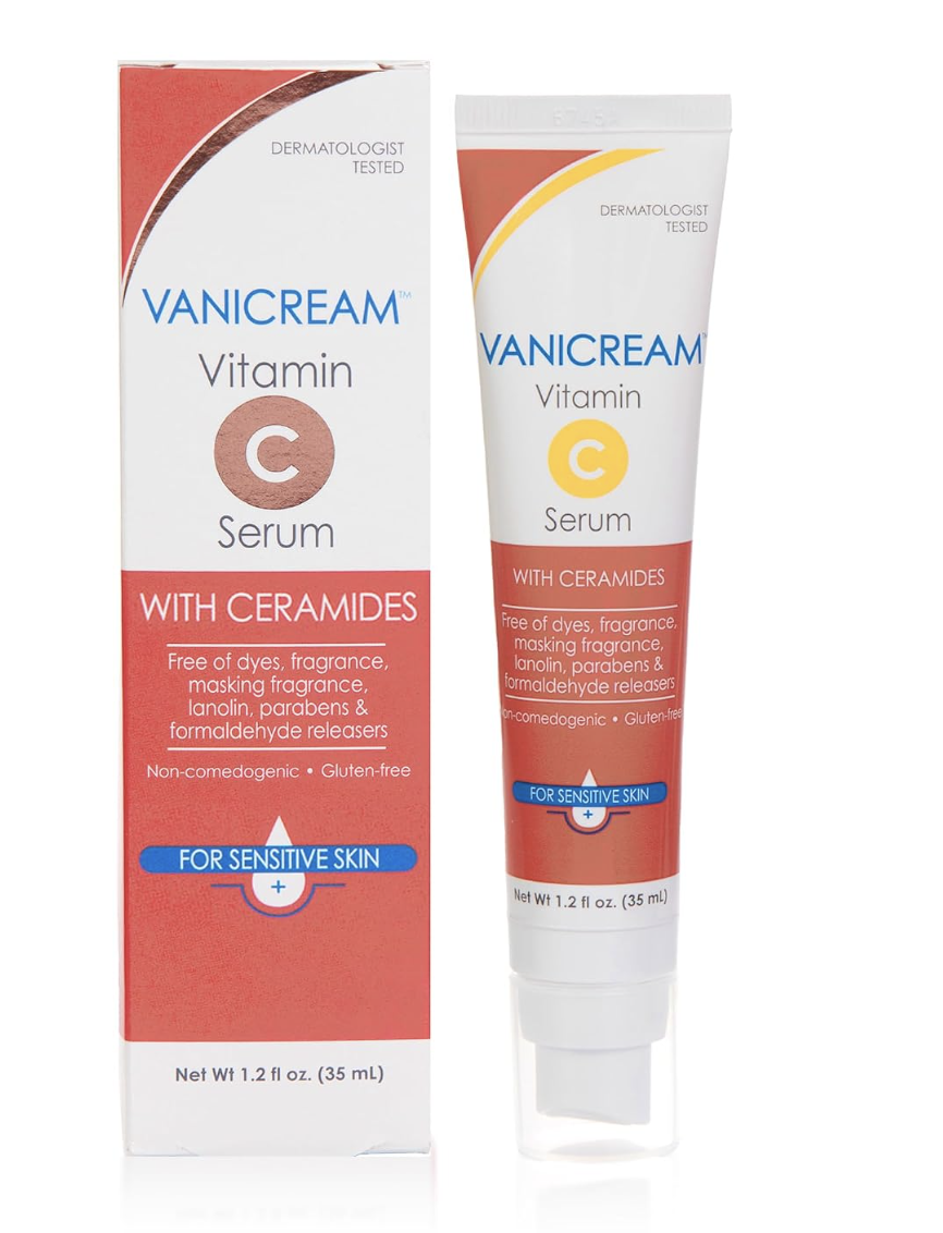 Vanicream Vitamin C Serum bottle formulated with a vitamin C derivative for sensitive skin.