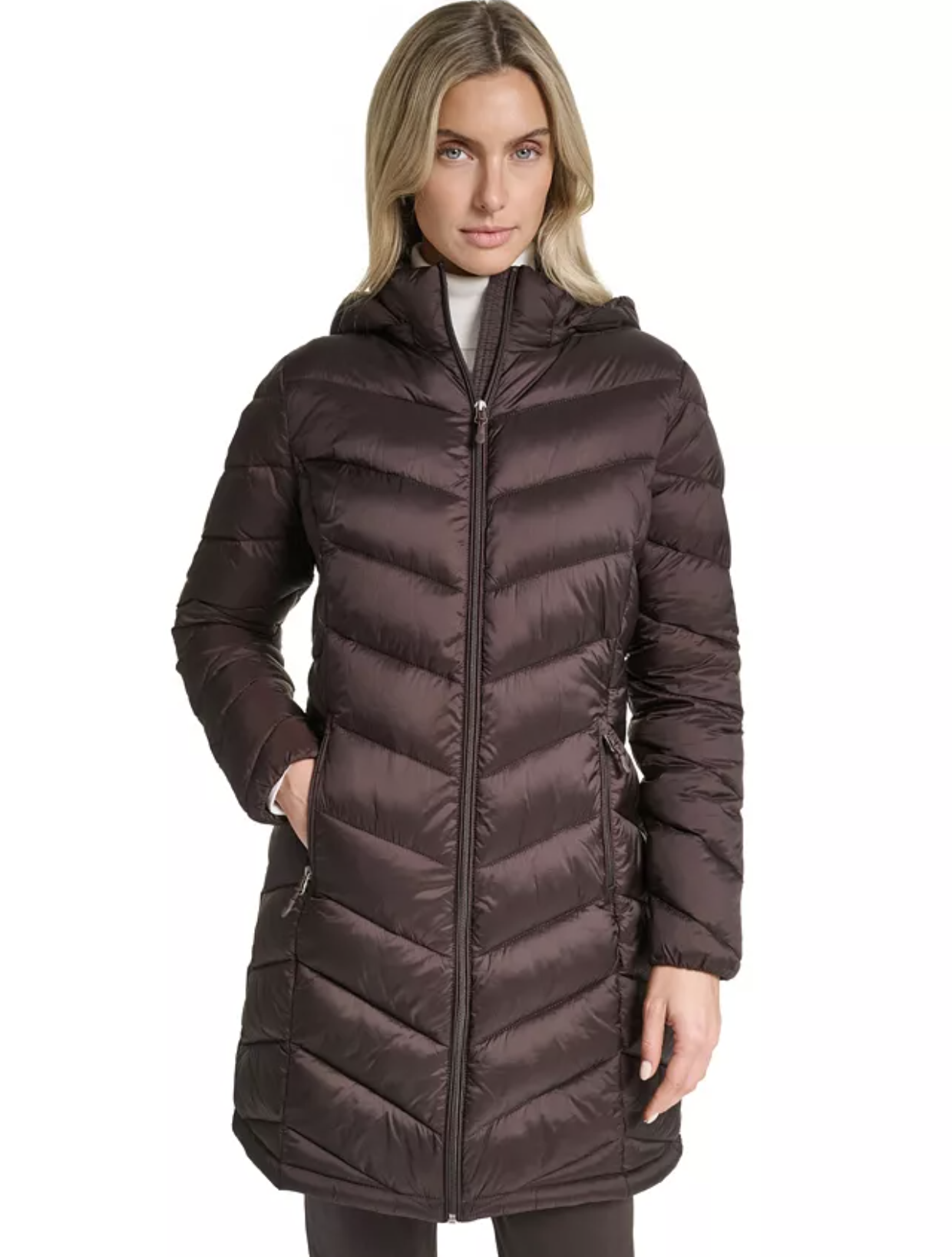 Black Charter Club packable hooded puffer coat