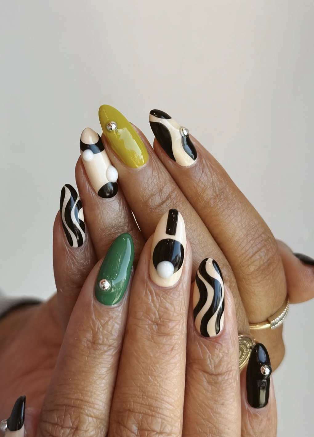 Glossy chartreuse October nails in a bright yellow-green fall shade