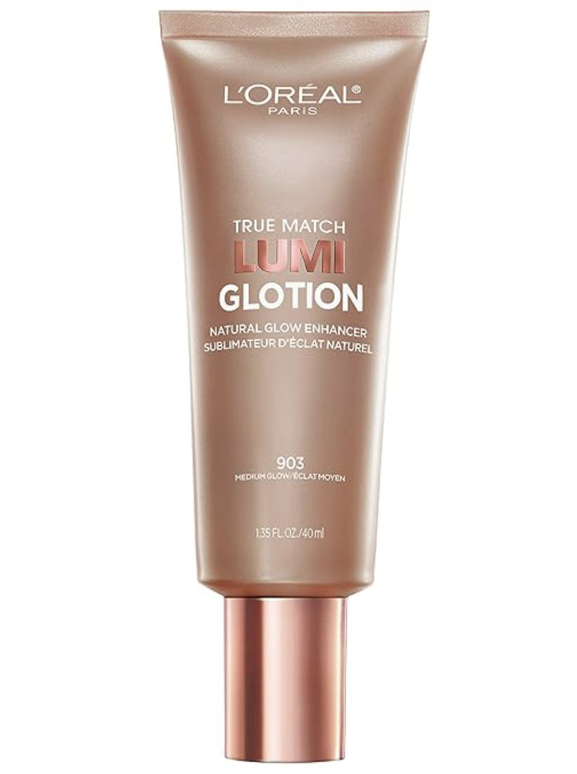 A tube of L'Oréal Paris True Match Lumi Glotion Natural Glow Enhancer in shade 903 Medium Glow.