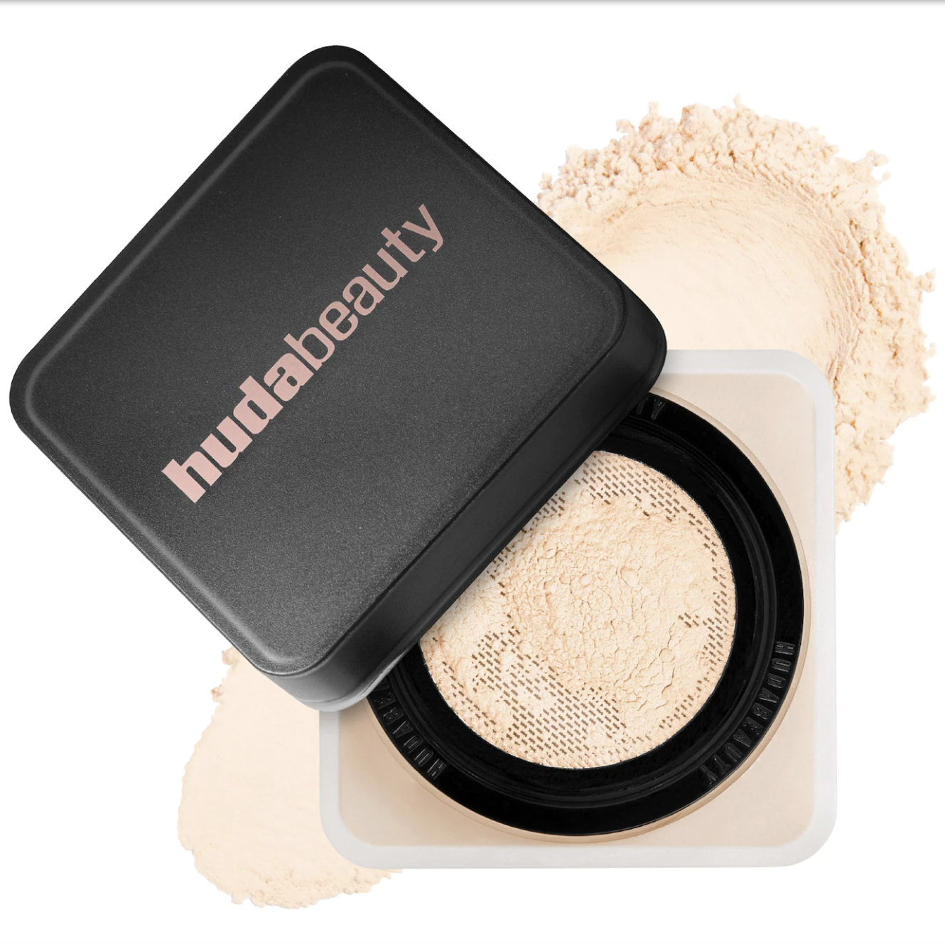 Huda Beauty Easy Bake loose setting powder for brightening and long wear.