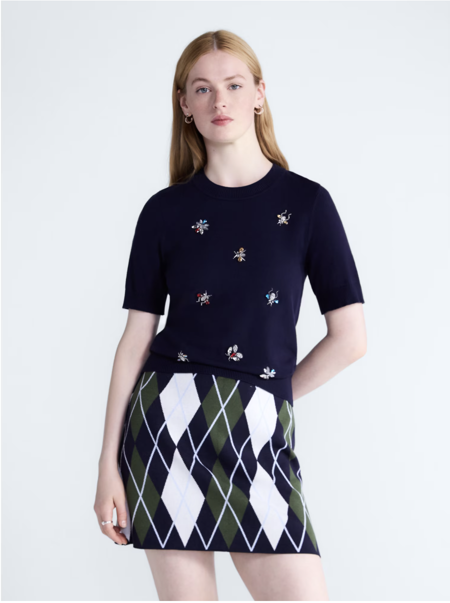Embellished short-sleeve sweater from Free Assembly.