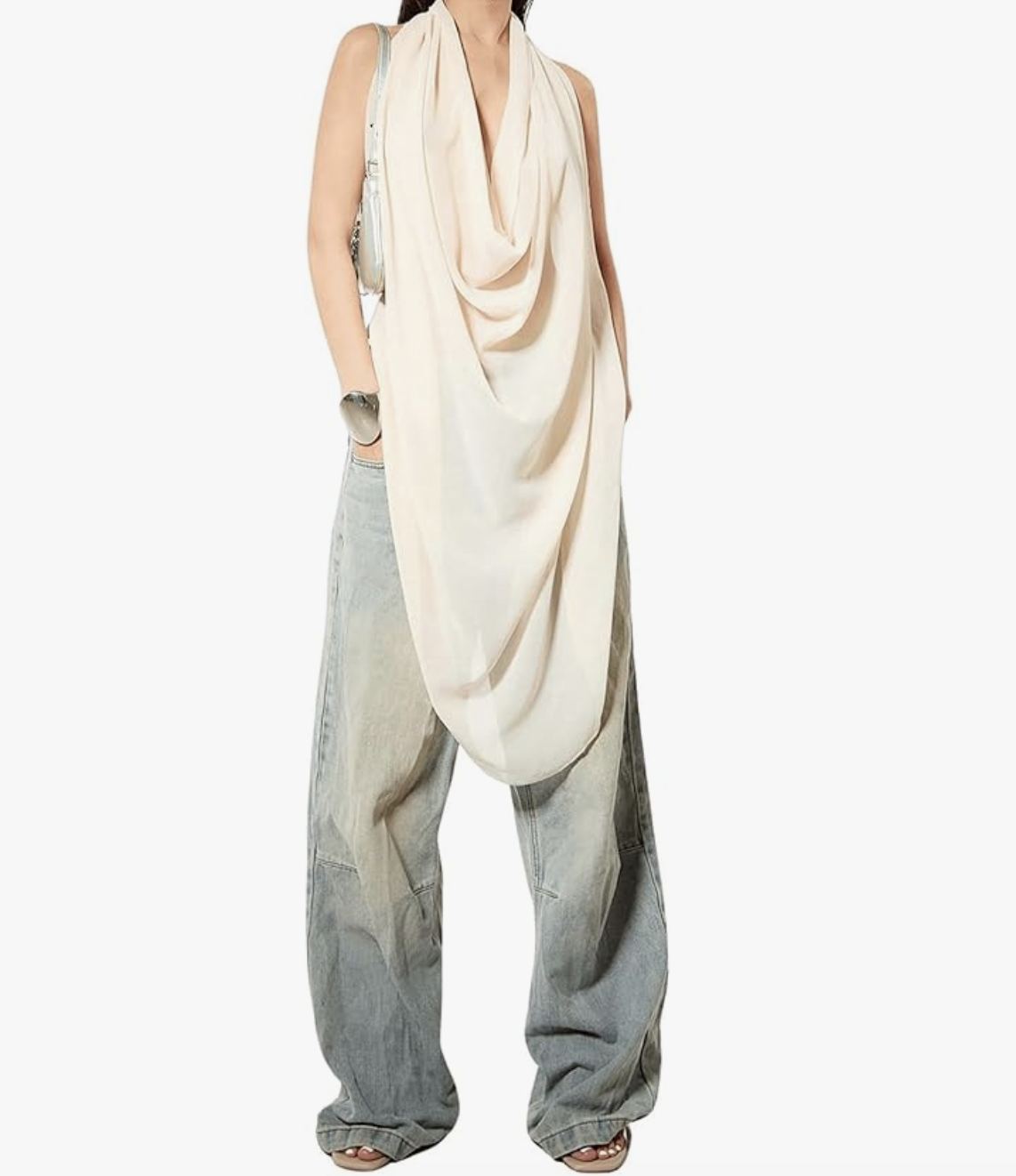 Cowl Neck Sleeveless Tank Top