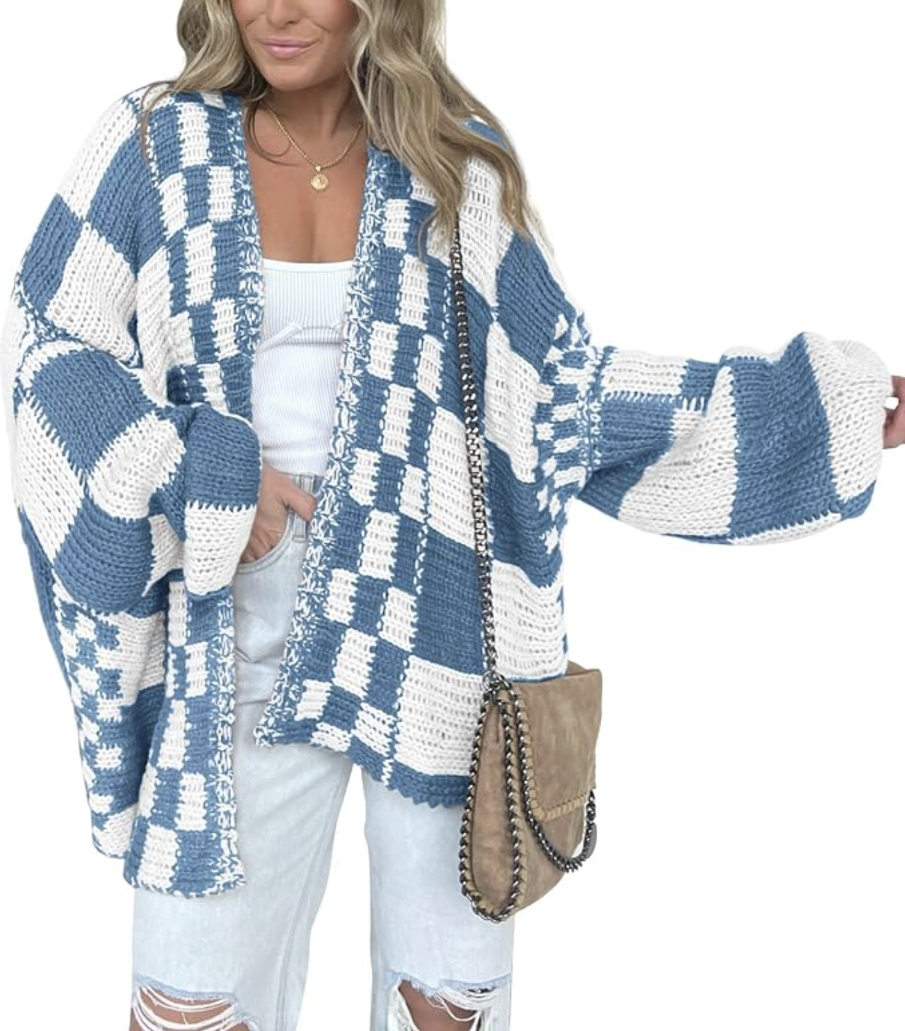 BTFBM classic cardigan styled for fall, featured in an Autum Love guide
