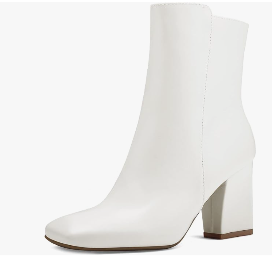 Ankle Boots Square Toe Side Zipper