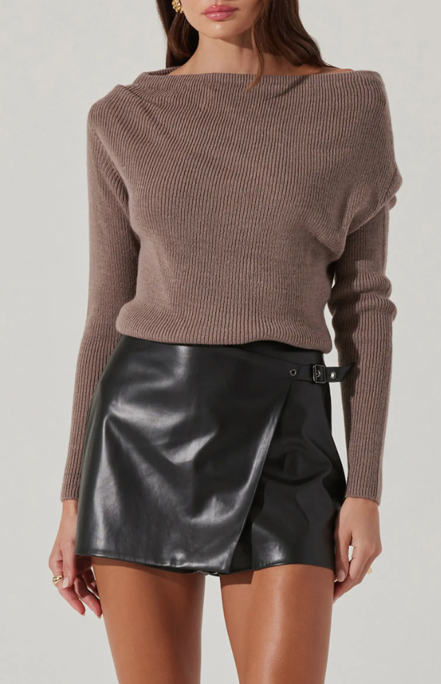 One-Shoulder Rib Sweater ASTR the Label $69.00Current Price $69.00