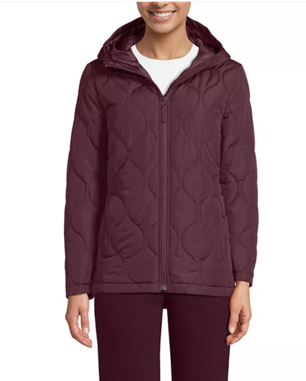 Lands’ End FeatherFree onion-quilted insulated jacket with hood