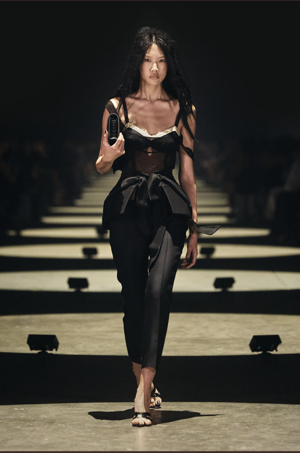 Khaite Spring 2027 runway look with a pointed-toe pump, a key NYFW fall shoe trend