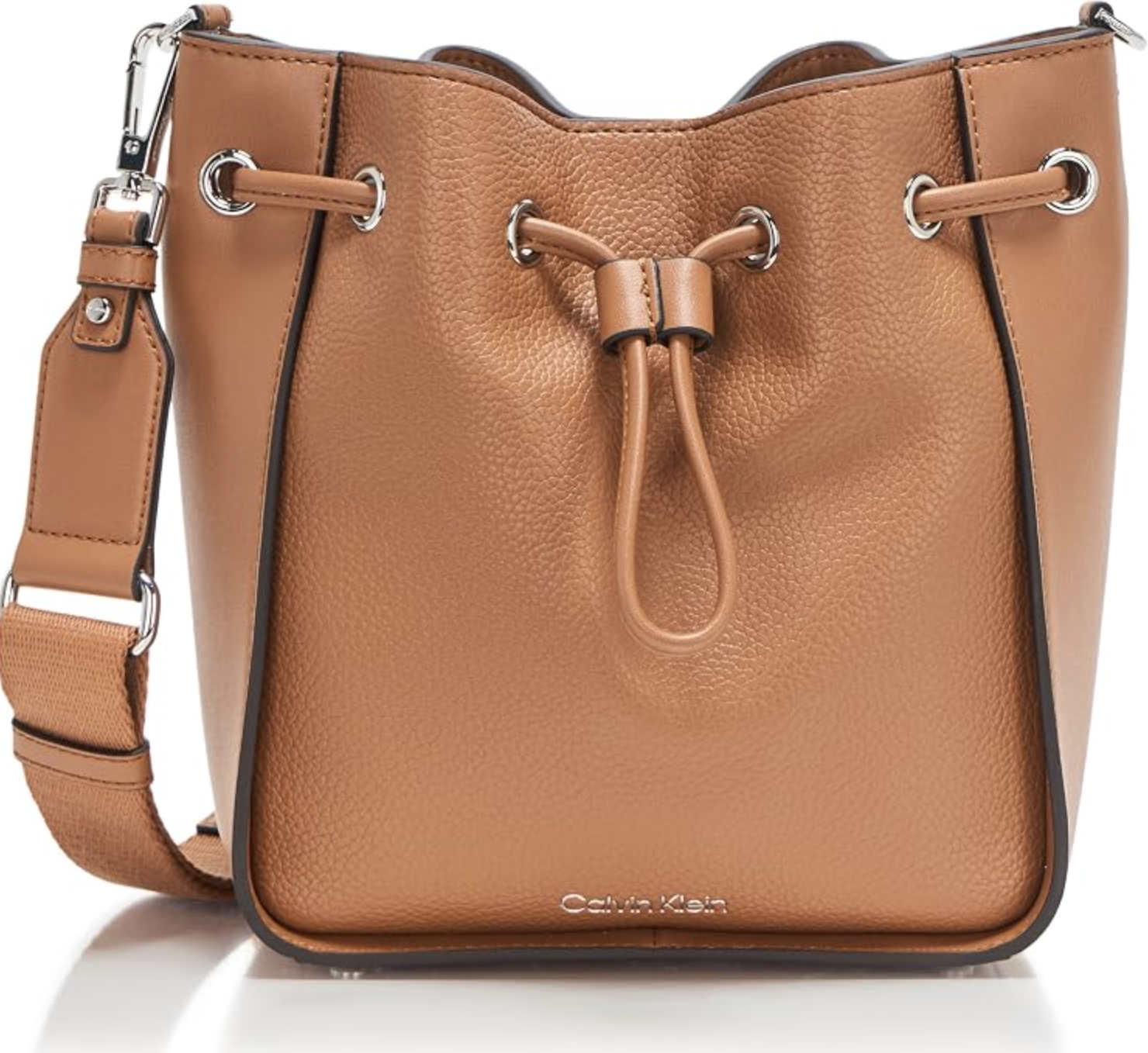 Calvin Klein Holt drawstring crossbody bag with a compact everyday shape.