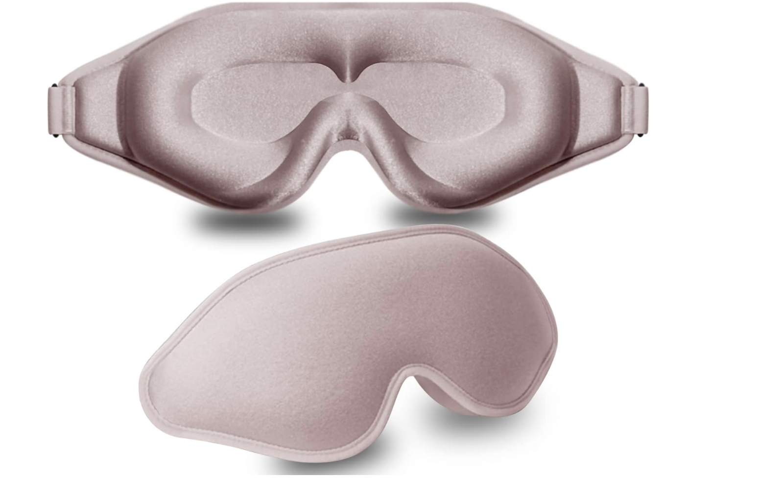 Satin sleep mask on crisp white bedding