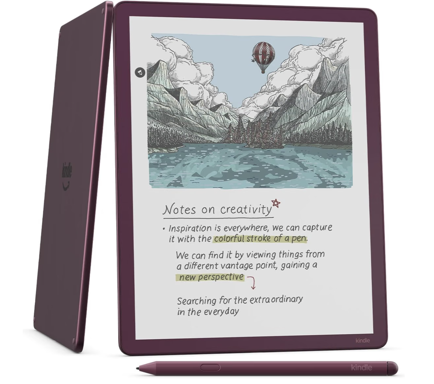 Fig Kindle Scribe Colorsoft with its included pen