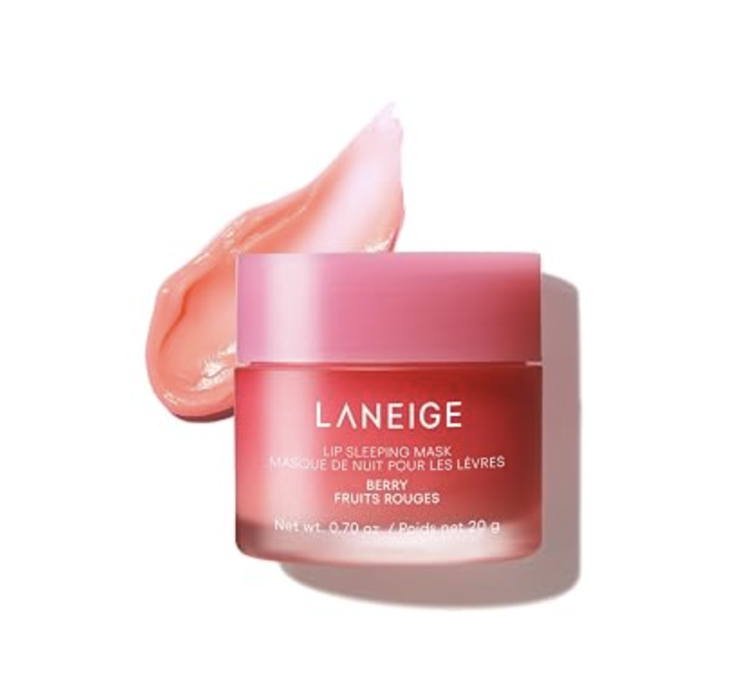 LANEIGE Lip Sleeping Mask jar with a small application spatula.