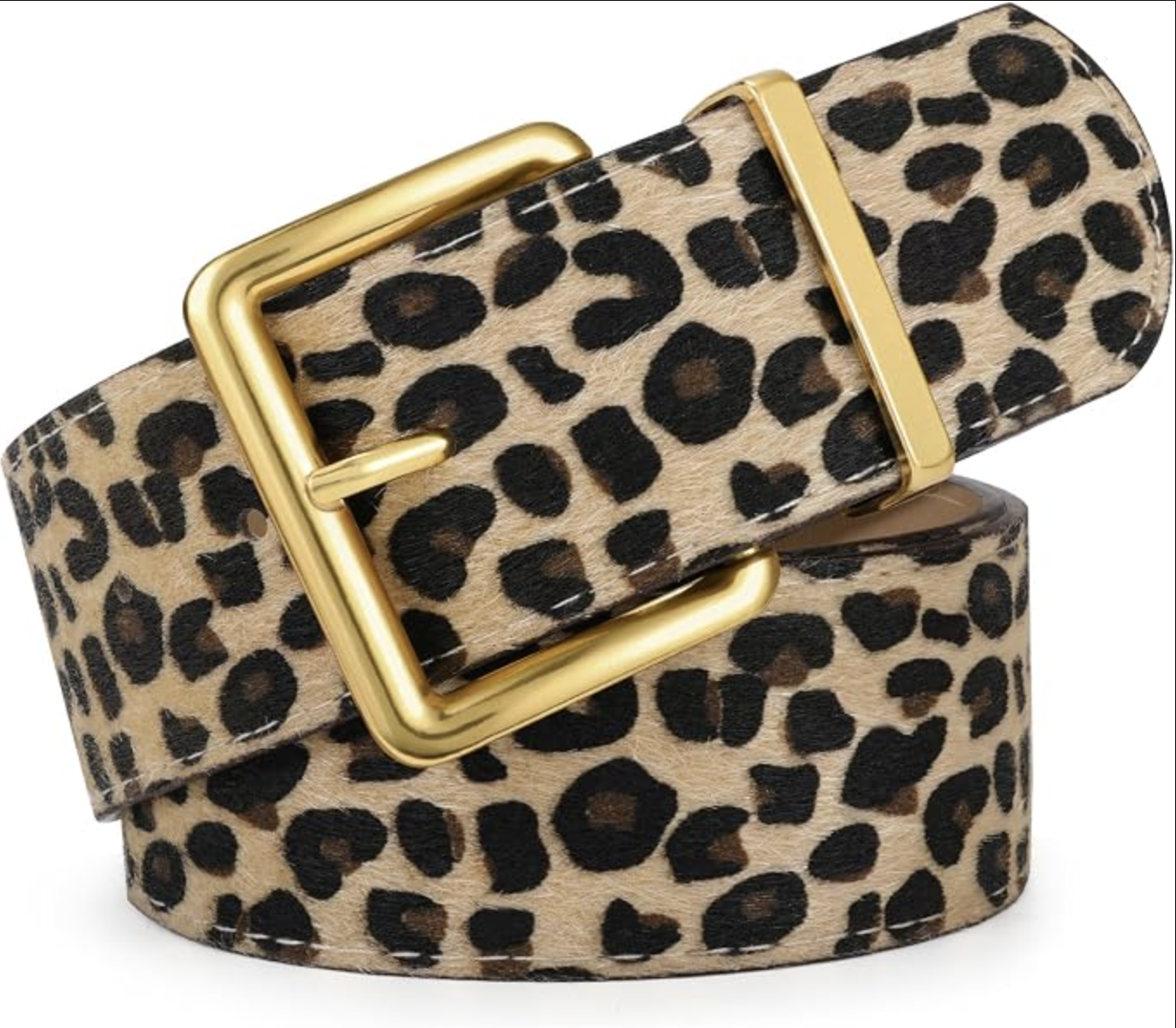 Wide suede XZQTIVE belt with a statement metal buckle for fall outfits.