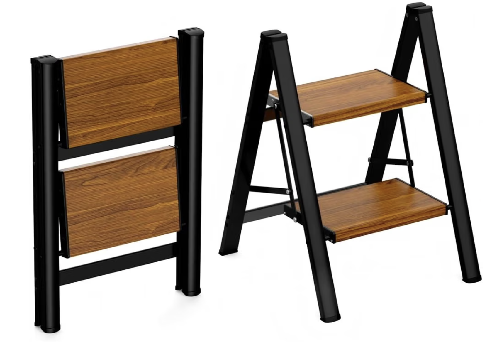 Lightweight aluminum folding step stool
