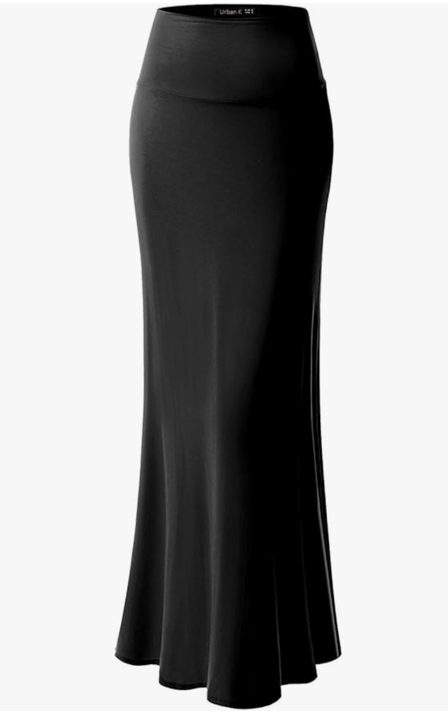 Basic Foldable High Waist Regular and Plus Size Maxi Skirt