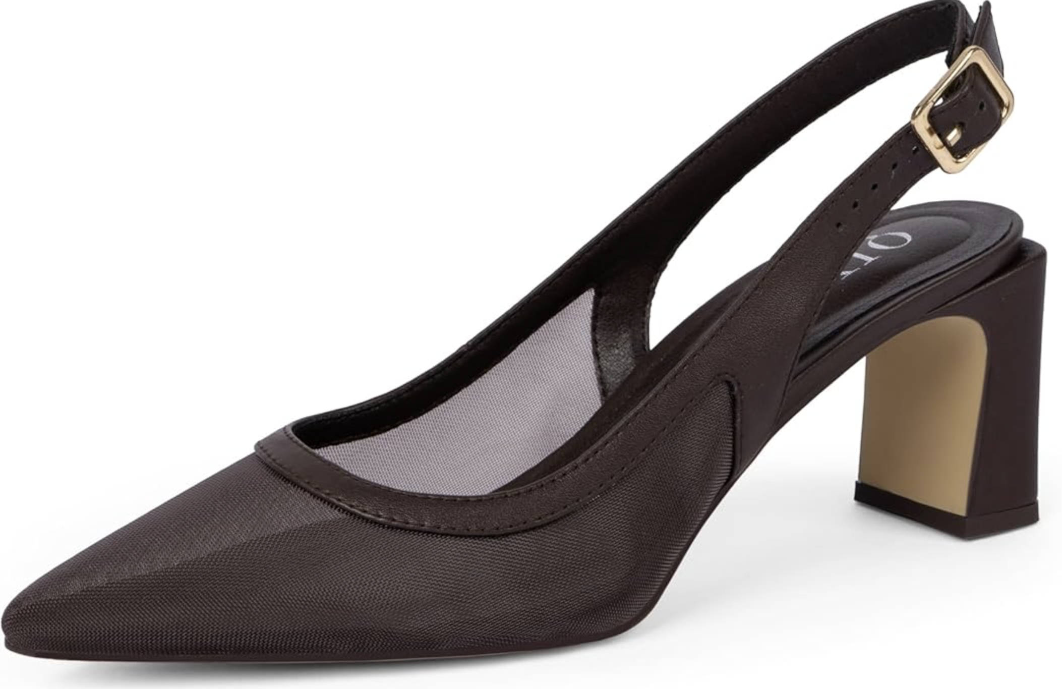 Closed Toe Chunky Heel Slingback Heels