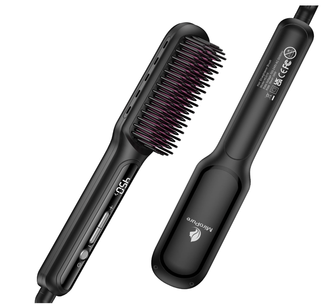 TYMO FLIPRO 2-in-1 hair straightening comb and flat iron hybrid for coily hair.