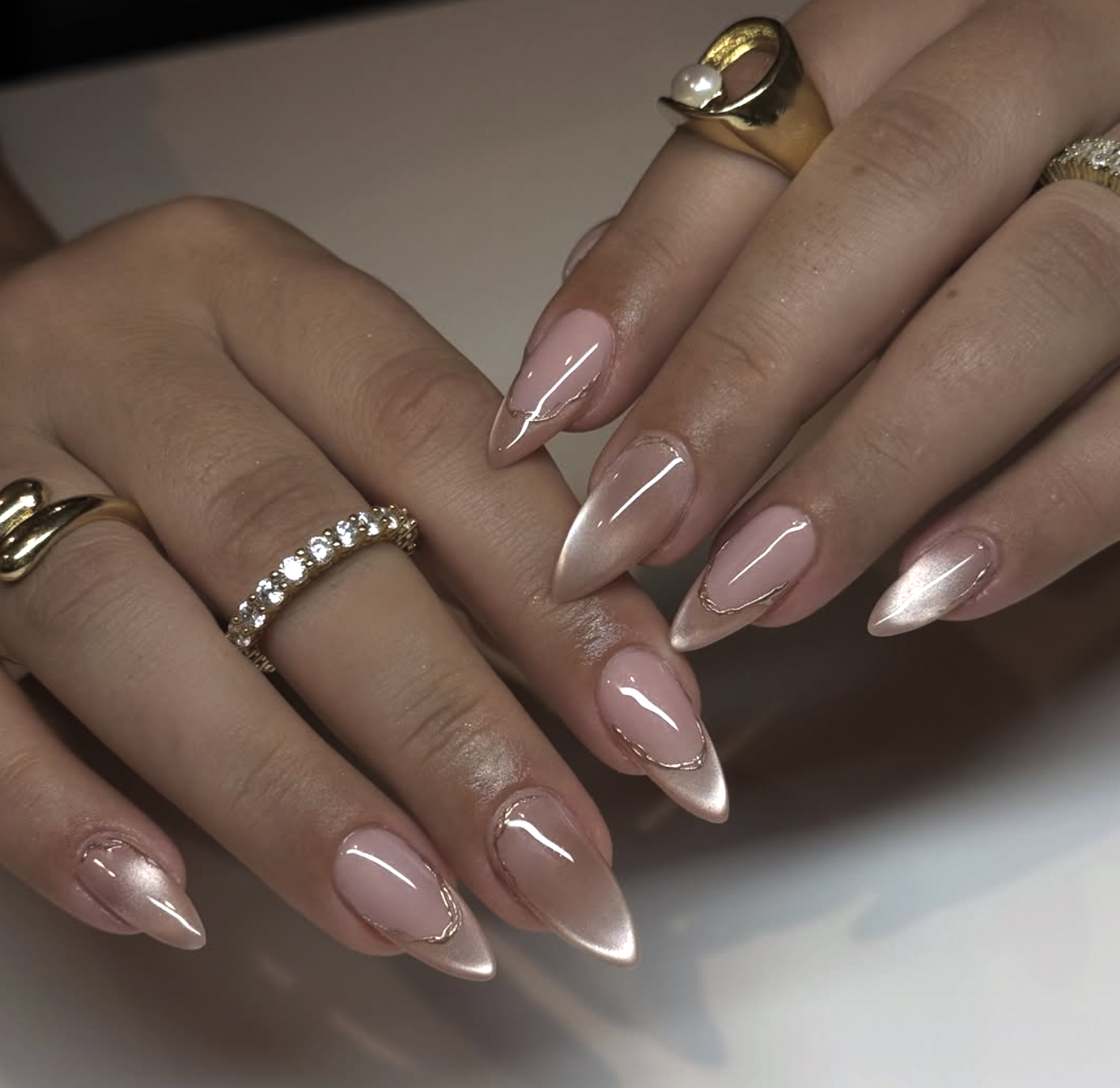 2026 nail trends: Aura nail art with diffused color gradients for a modern, ethereal look.