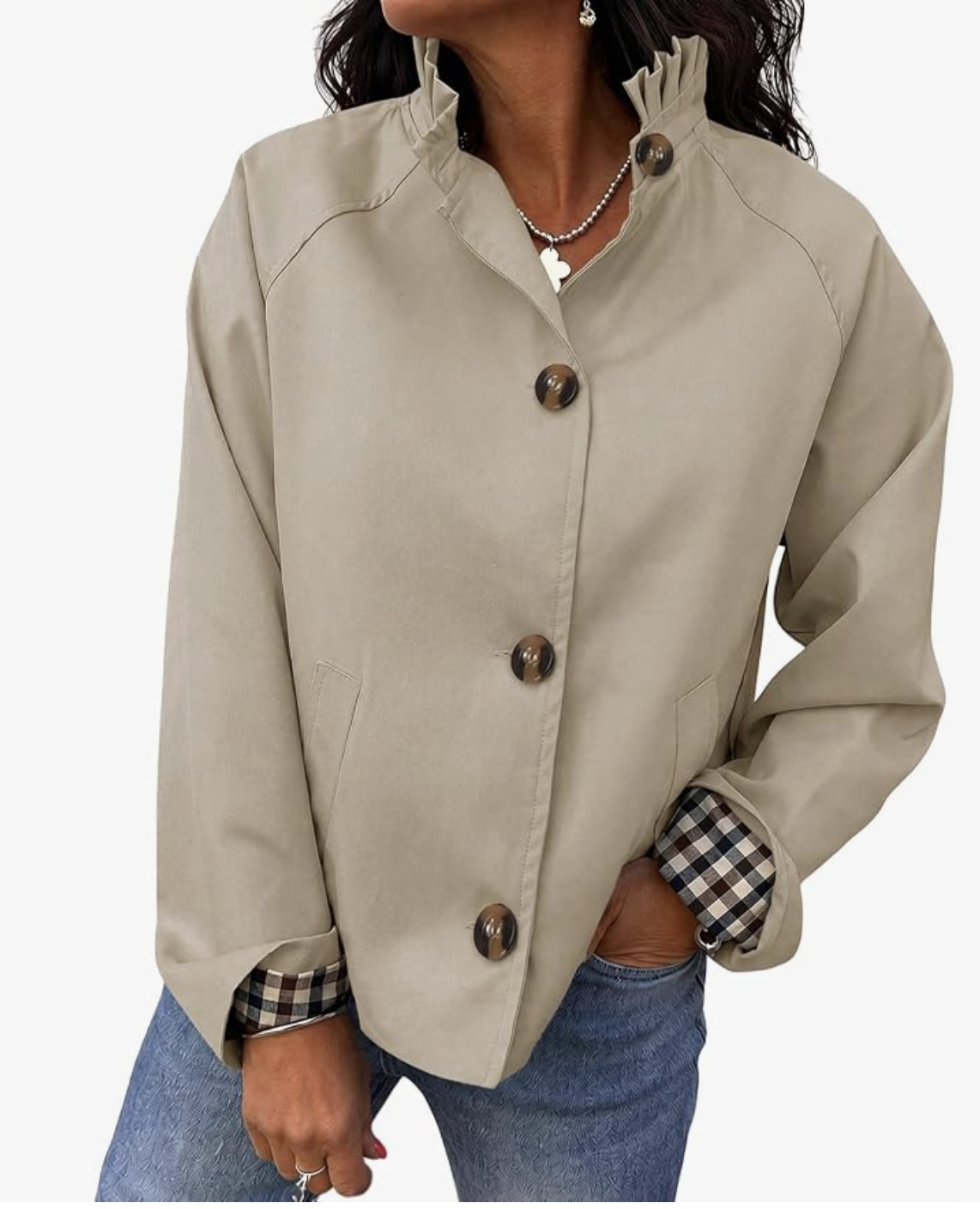Amazon Essentials Oversized Cropped Faux-Fur Jacket, product photo.