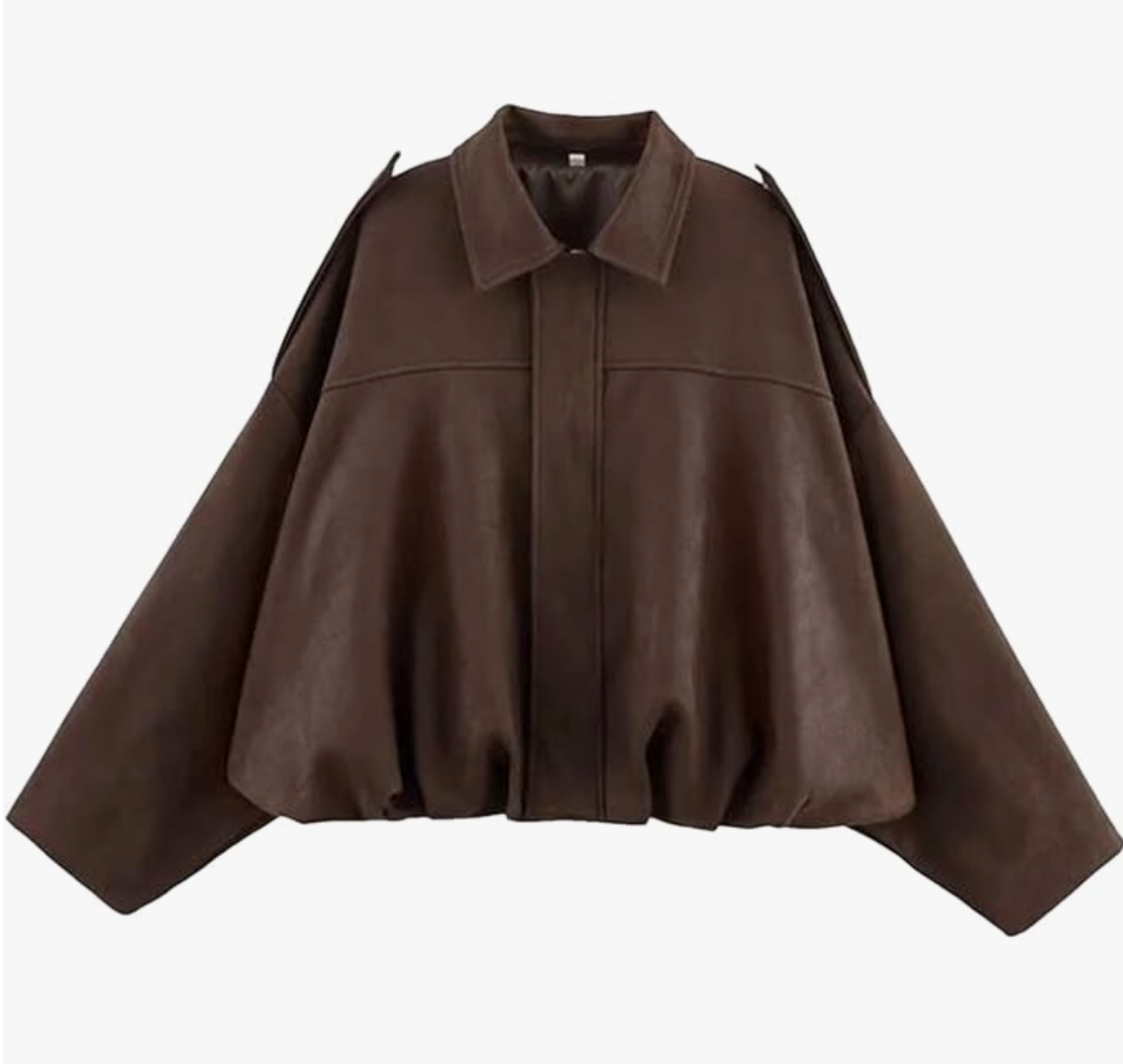 Faux Suede Bomber Jacket