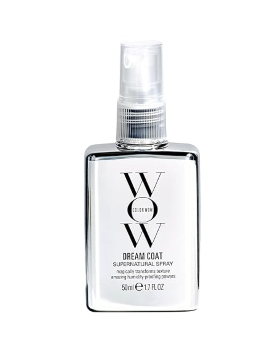 Bottle of Color Wow Dream Coat Supernatural Spray anti-humidity treatment.