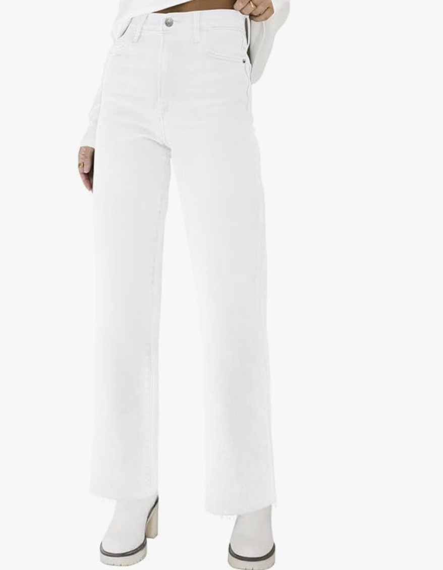 Waisted Jeans Frayed Baggy Pants