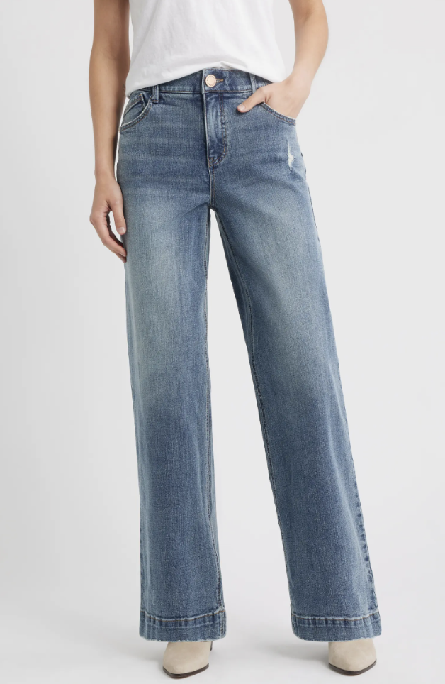 Wit and Wisdom Sam dark-wash high-waist wide-leg jeans