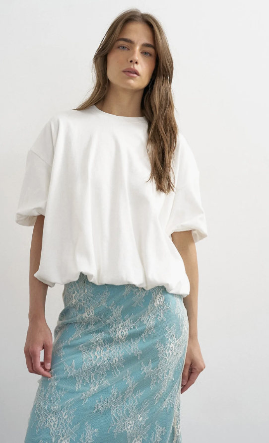 Topshop bubble-hem T-shirt with a shaped waist