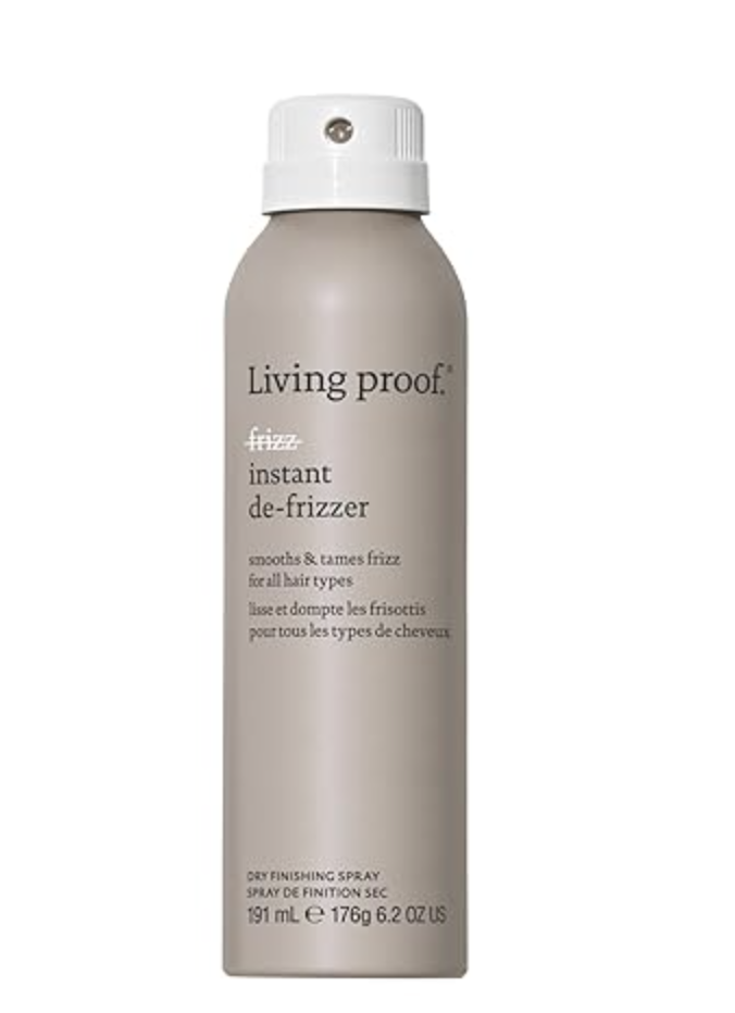 Can of Living Proof No Frizz Instant De-Frizzer dry conditioning finishing spray.