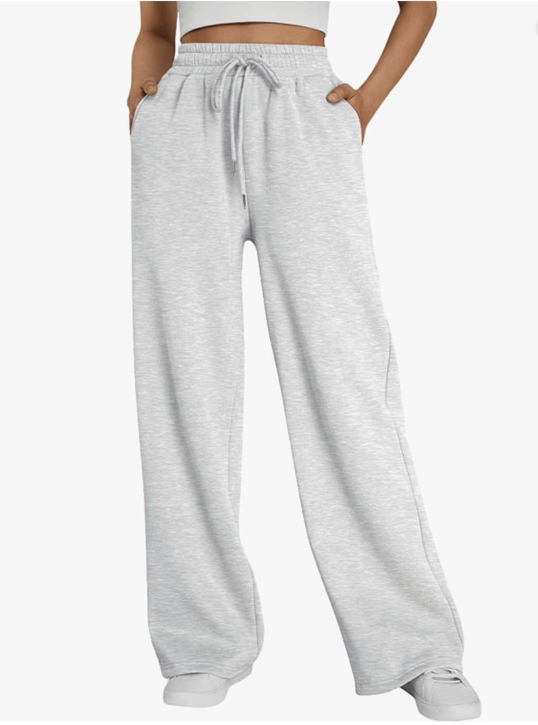 Trendy Queen grey wide-leg fleece sweatpants