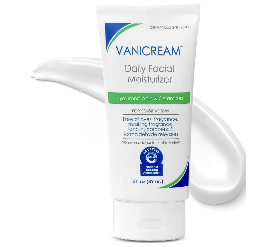 Vanicream Daily Facial Moisturizer tube for a simple sensitive-skin routine.