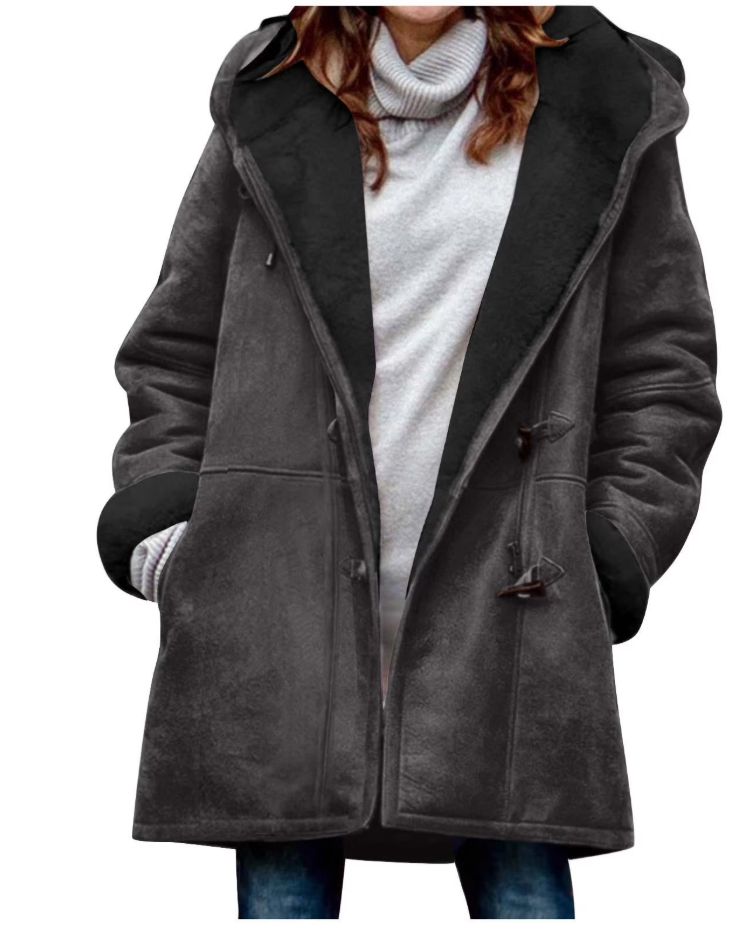 Suede Thick Mid-Length Padded Coat