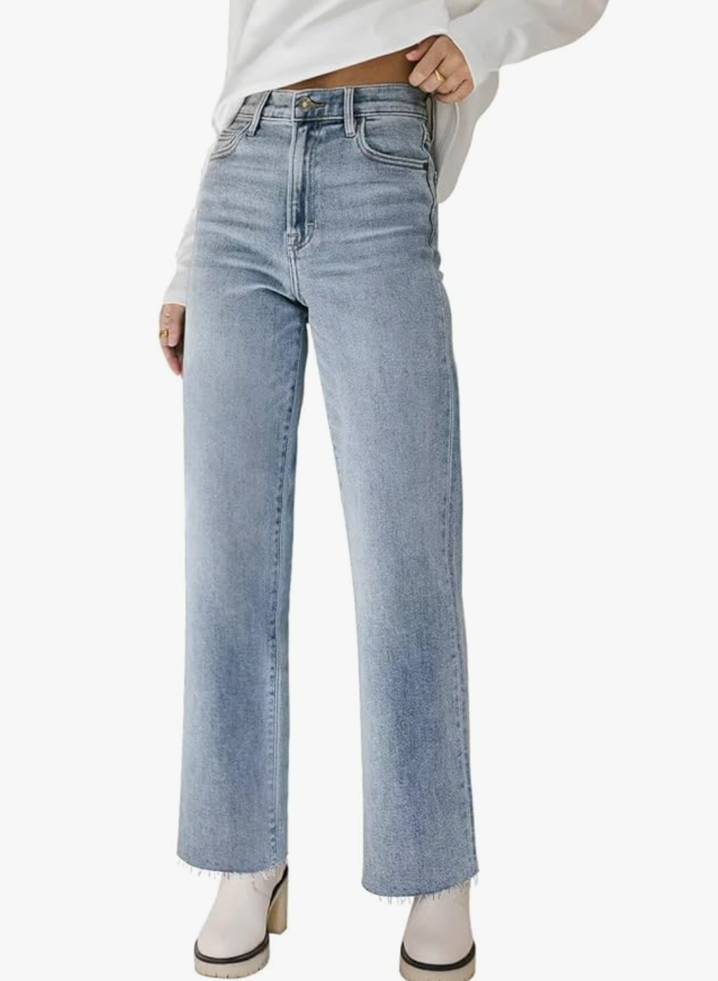 Cropped Straight Leg Jeans