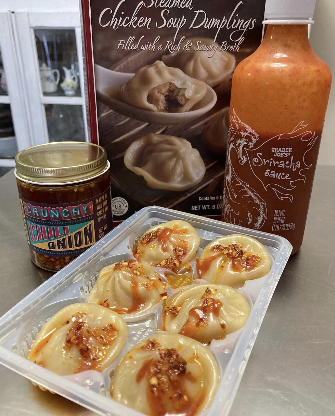 Trader Joe's Steamed Chicken Soup Dumplings in a bowl