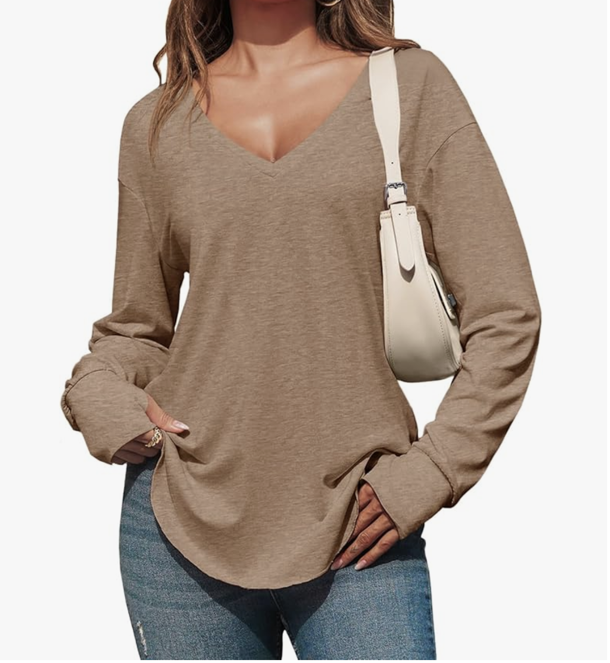 Deep V Neck Tunic Top