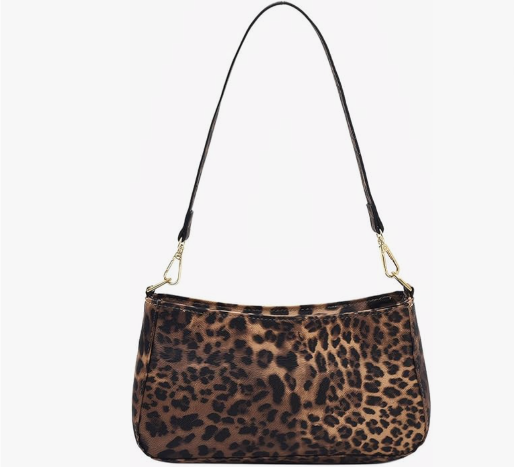 Leopard print shoulder underarm bag women's summer handbag under $100 from Amazon